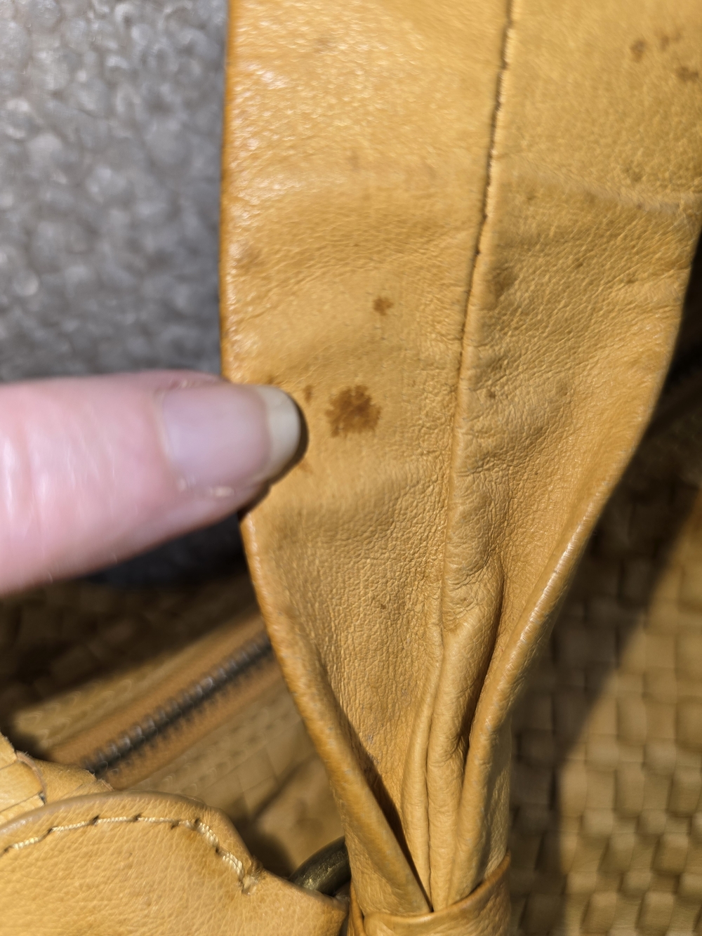 Elliott Lucca Woven Mustard Leather Hobo Bag - Picture 11 of 12